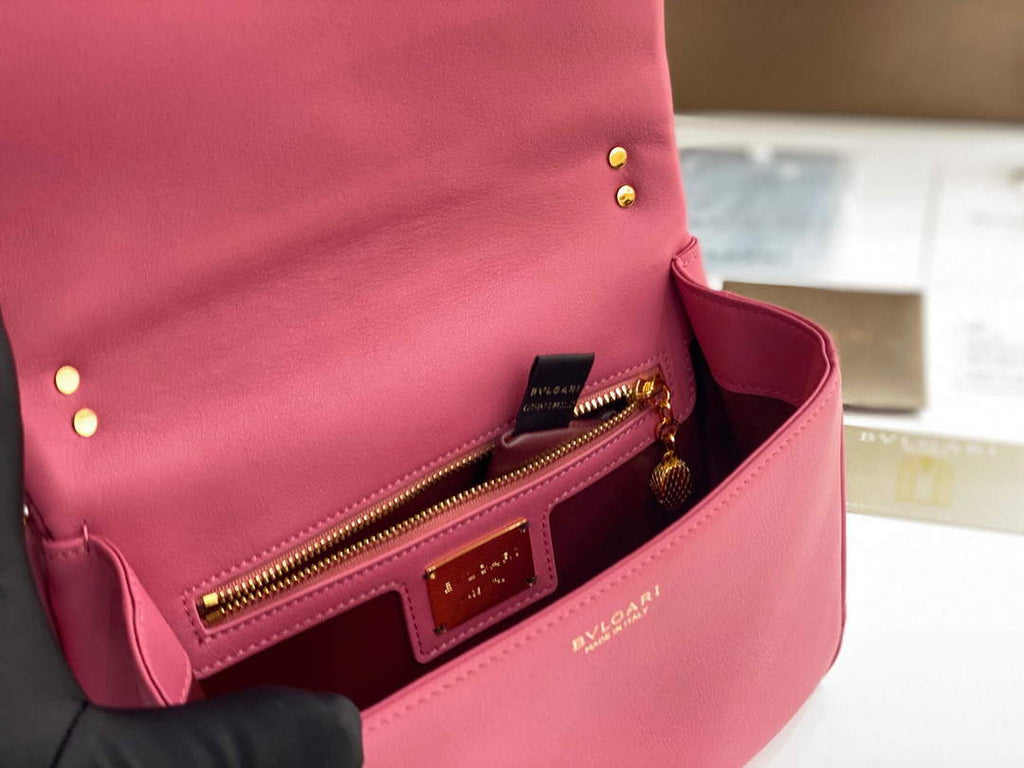Bvlgari 291087 Serpenti Cabochon Crossbody Bag Pink