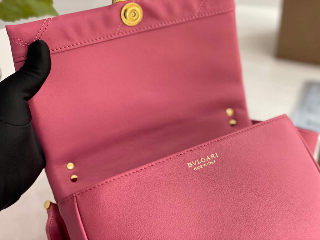 Bvlgari 291087 Serpenti Cabochon Crossbody Bag Pink