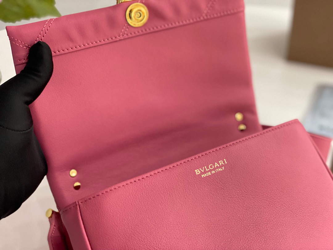 Bvlgari 291087 Serpenti Cabochon Crossbody Bag Pink