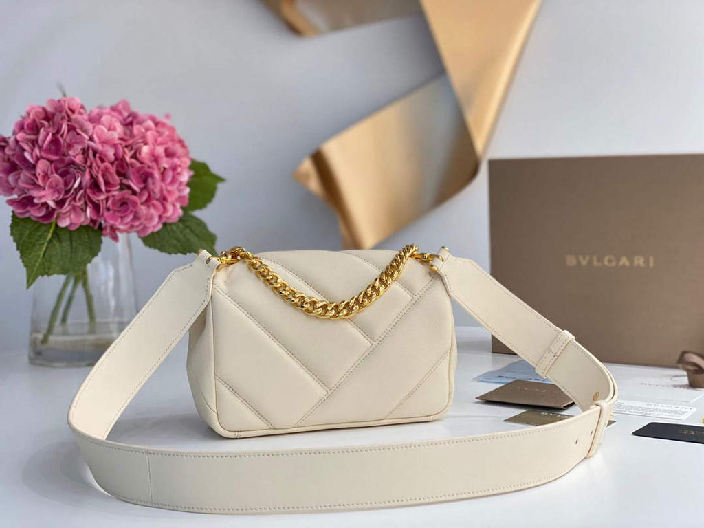 Bvlgari 291087 Serpenti Cabochon Crossbody Bag Ivory