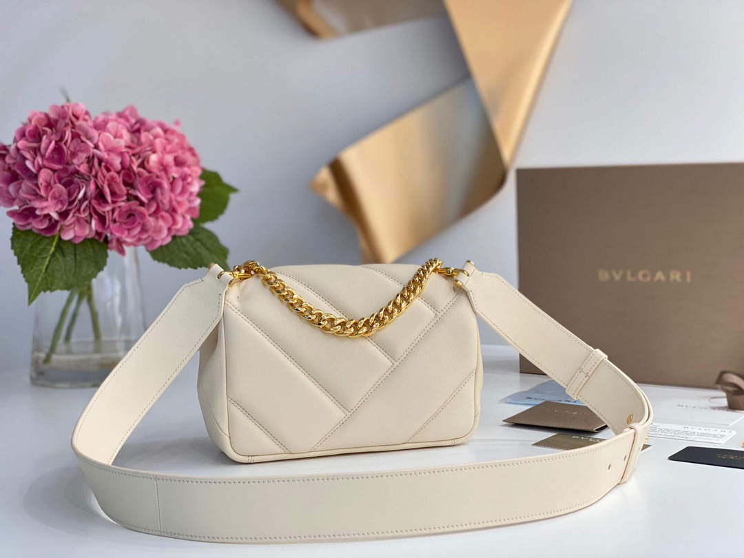 Bvlgari 291087 Serpenti Cabochon Crossbody Bag Ivory