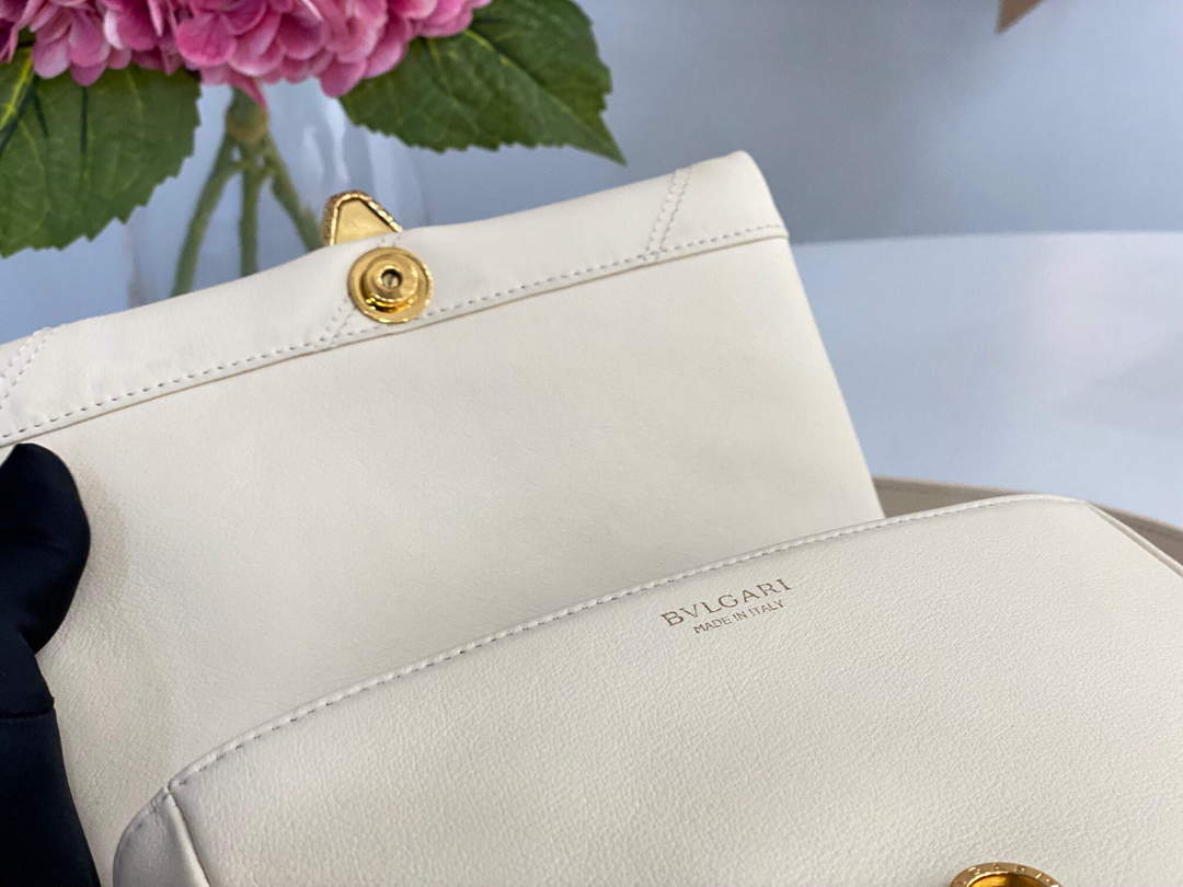 Bvlgari 291087 Serpenti Cabochon Crossbody Bag Ivory