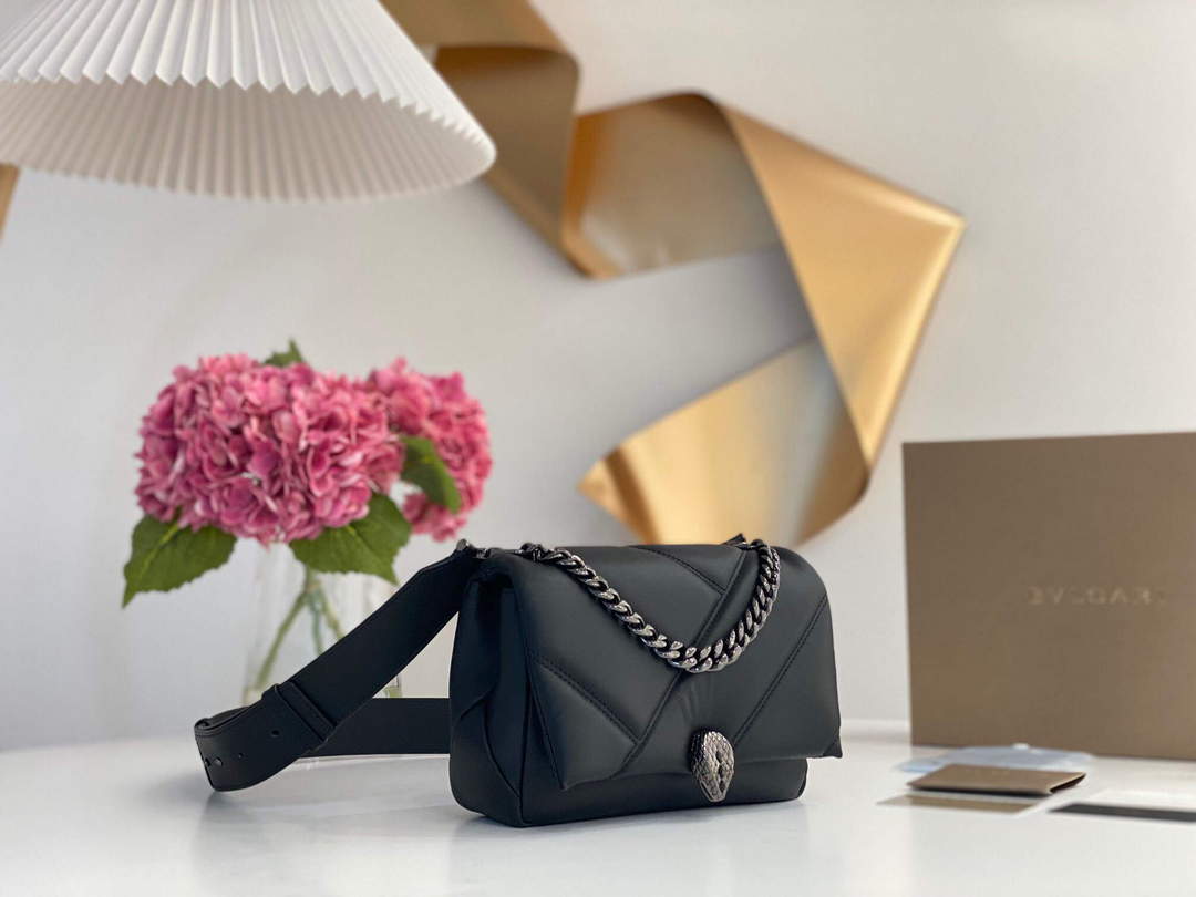 Bvlgari 291087 Serpenti Cabochon Crossbody Bag Black - Default Title - View 2