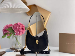Bvlgari 291632 Small Serpenti Ellipse Shoulder Bag Black - Default Title - View 1