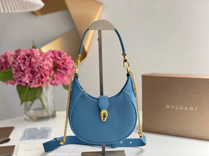 Bvlgari 291632 Small Serpenti Ellipse Crossbody Bag Blue - Default Title - View 1