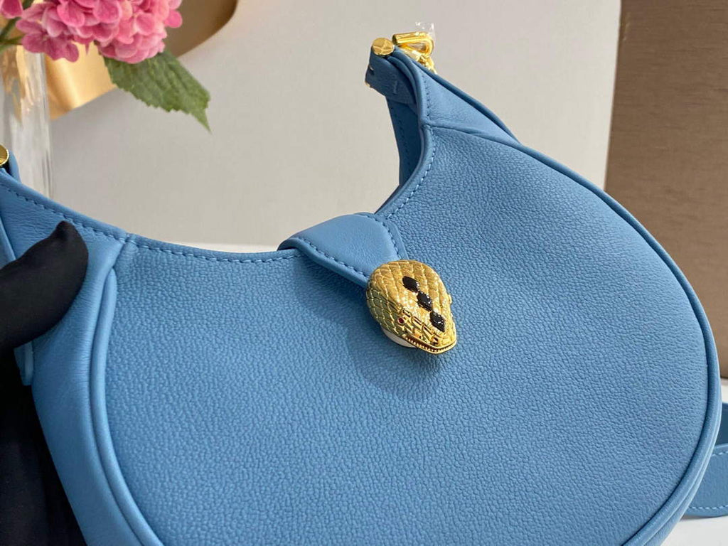 Bvlgari 291632 Small Serpenti Ellipse Crossbody Bag Blue