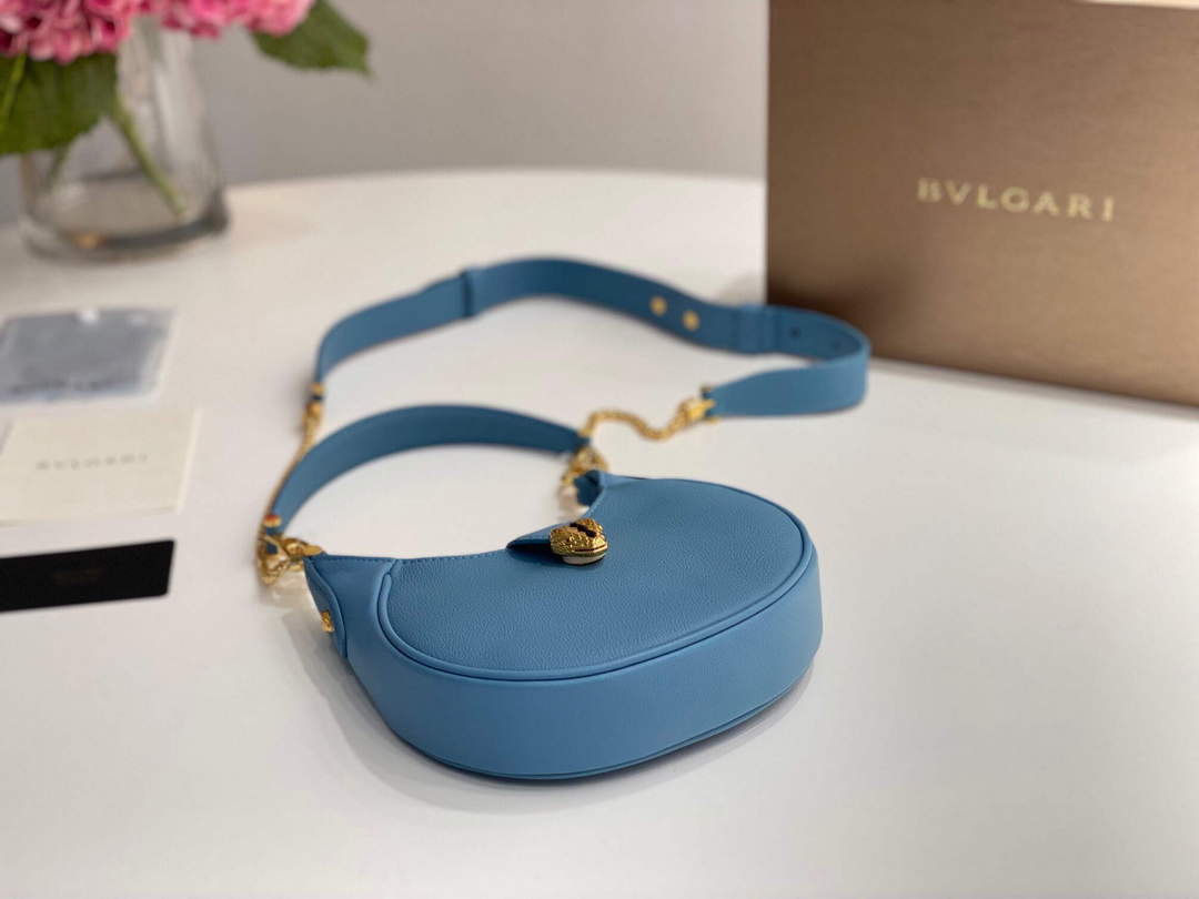 Bvlgari 291632 Small Serpenti Ellipse Crossbody Bag Blue