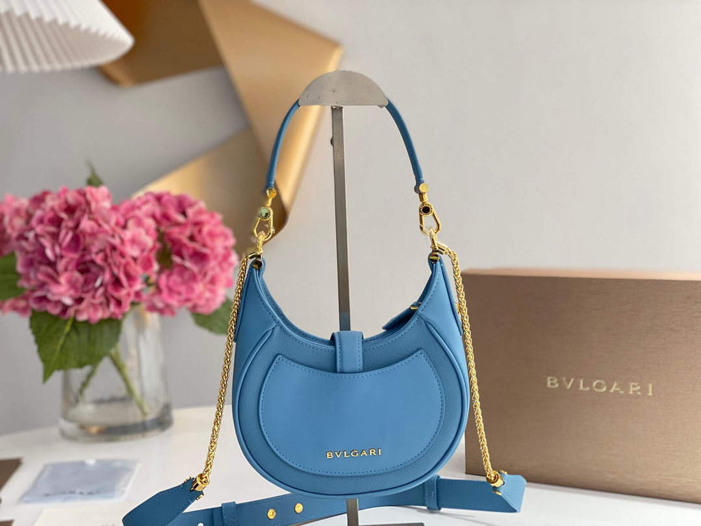 Bvlgari 291632 Small Serpenti Ellipse Crossbody Bag Blue