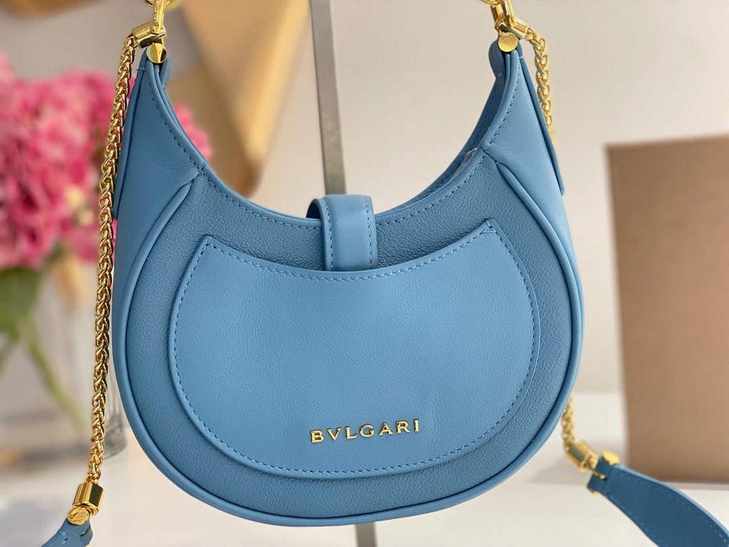 Bvlgari 291632 Small Serpenti Ellipse Crossbody Bag Blue