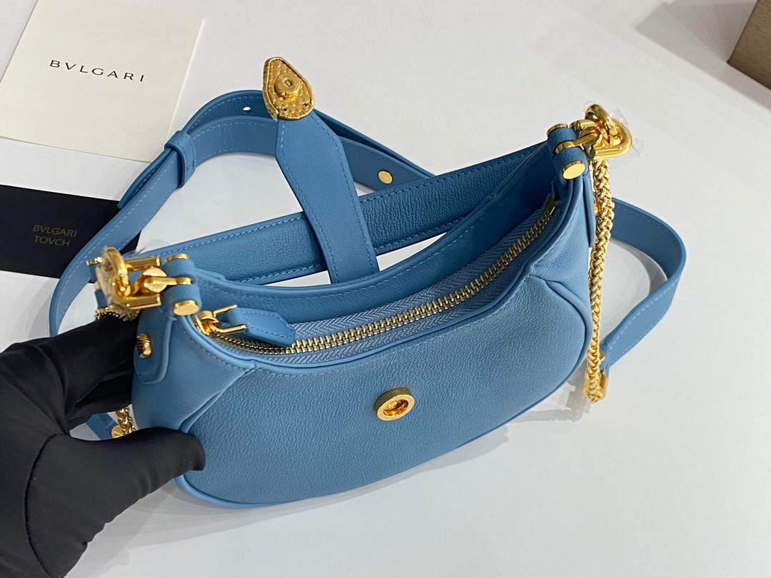 Bvlgari 291632 Small Serpenti Ellipse Crossbody Bag Blue