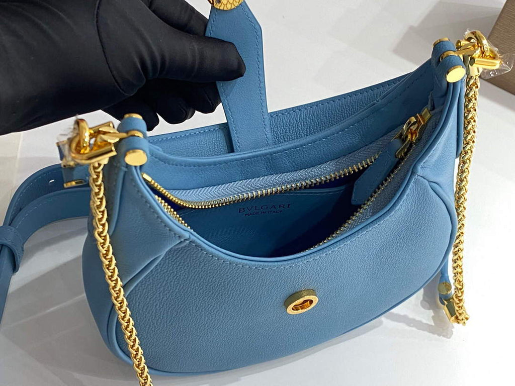 Bvlgari 291632 Small Serpenti Ellipse Crossbody Bag Blue