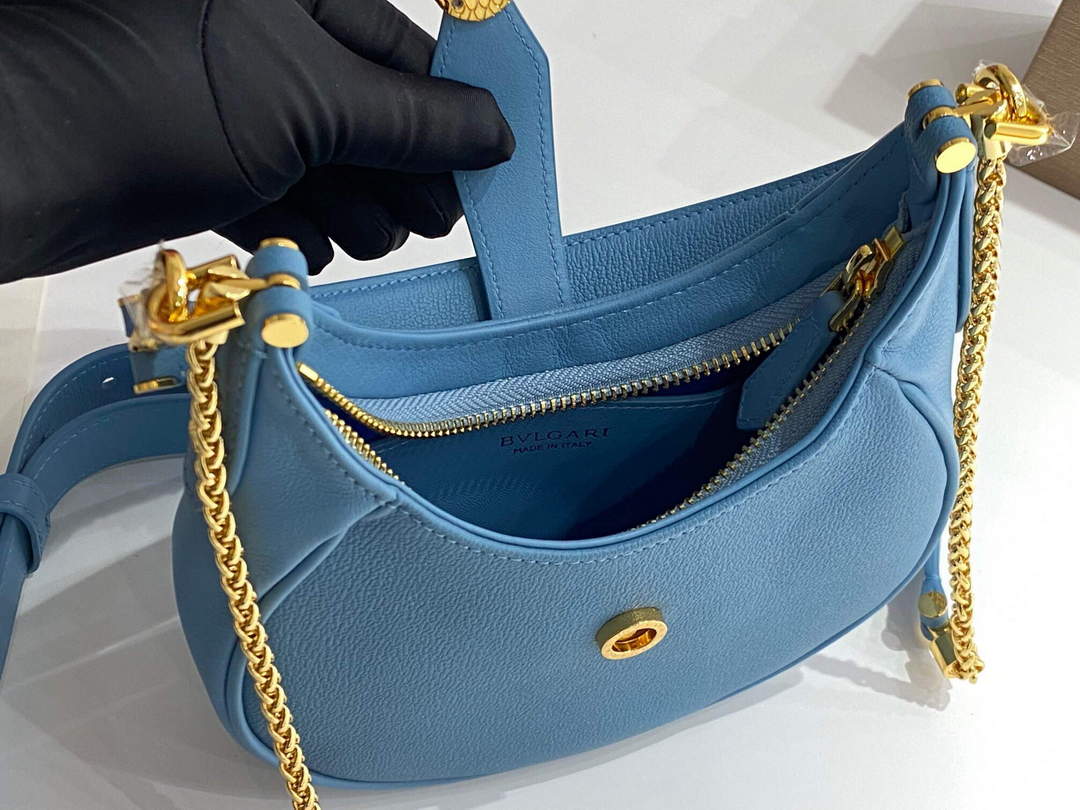 Bvlgari 291632 Small Serpenti Ellipse Crossbody Bag Blue