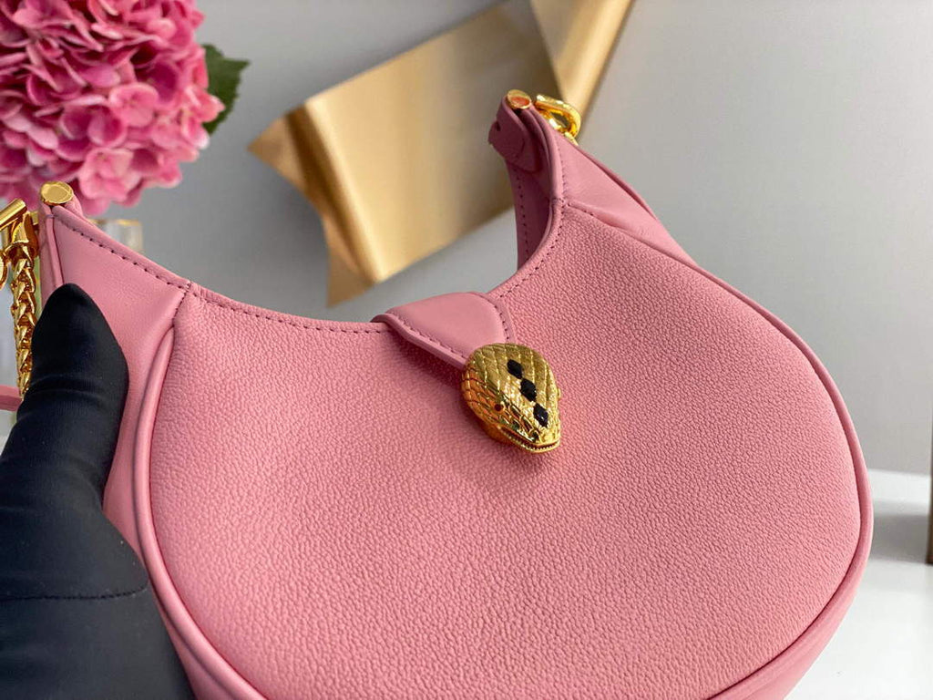 Bvlgari 291632 Small Serpenti Ellipse Crossbody Bag Pink