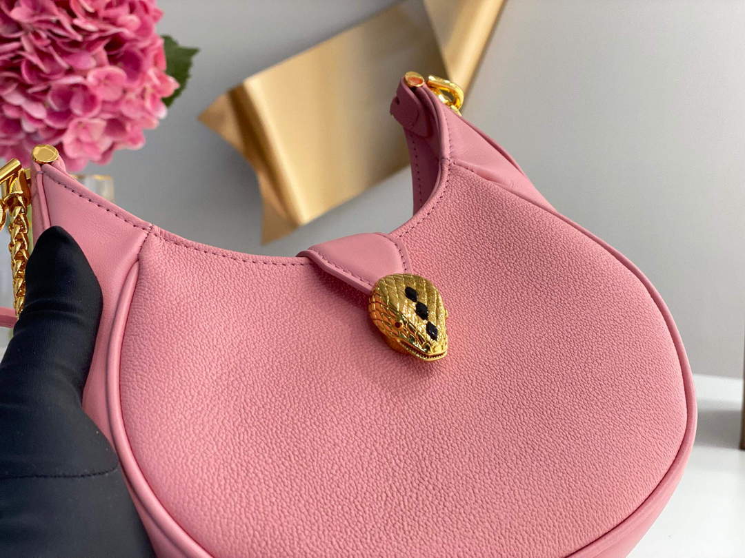Bvlgari 291632 Small Serpenti Ellipse Crossbody Bag Pink