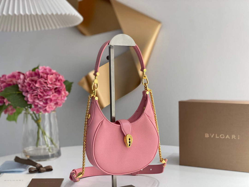 Bvlgari 291632 Small Serpenti Ellipse Crossbody Bag Pink