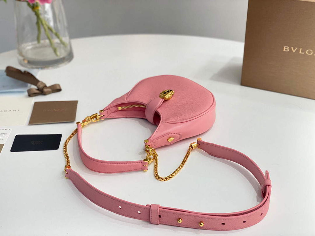 Bvlgari 291632 Small Serpenti Ellipse Crossbody Bag Pink