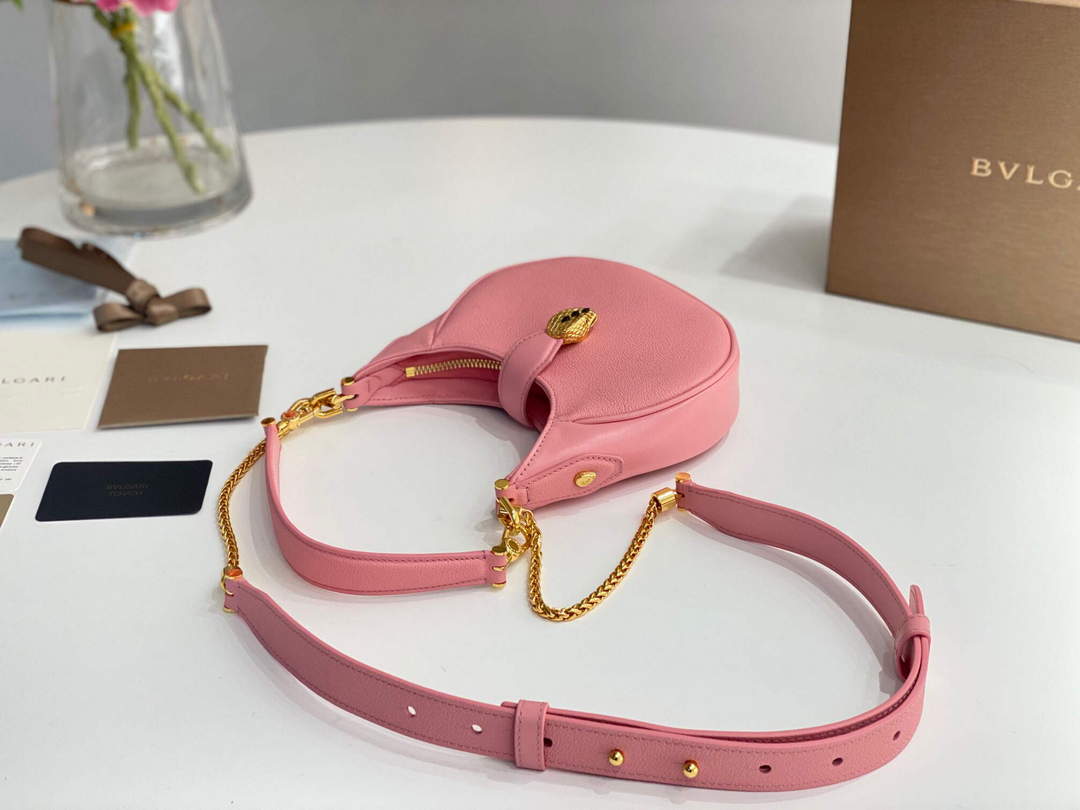 Bvlgari 291632 Small Serpenti Ellipse Crossbody Bag Pink