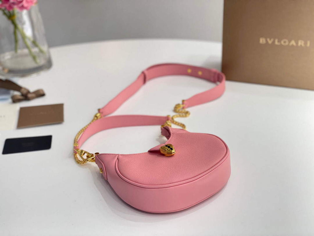 Bvlgari 291632 Small Serpenti Ellipse Crossbody Bag Pink