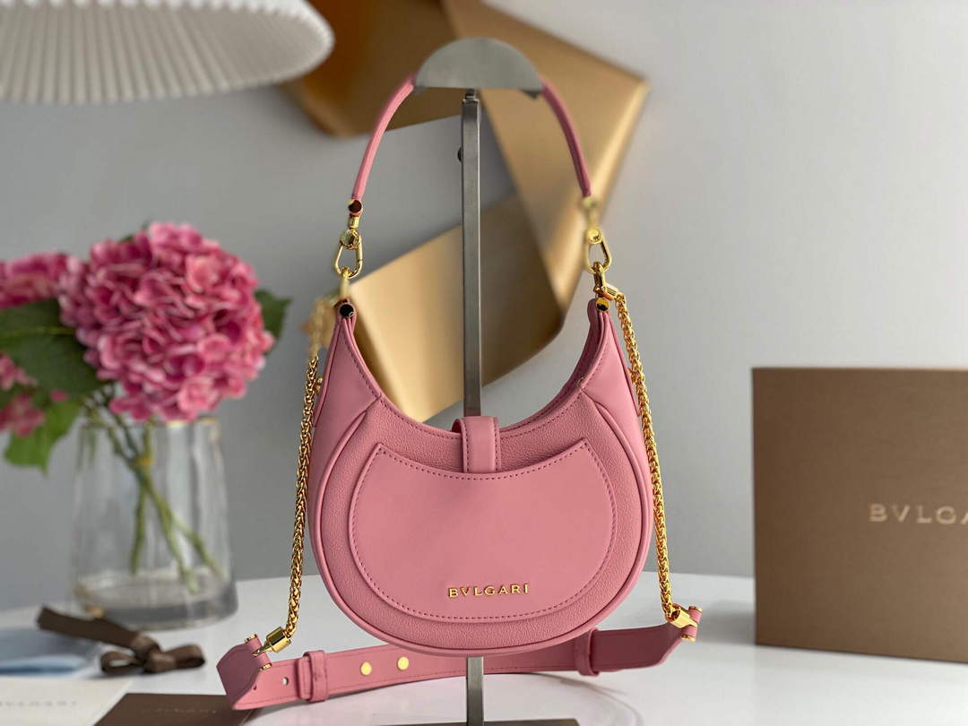 Bvlgari 291632 Small Serpenti Ellipse Crossbody Bag Pink