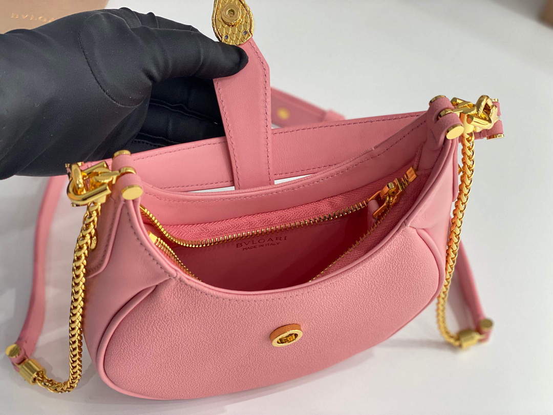 Bvlgari 291632 Small Serpenti Ellipse Crossbody Bag Pink