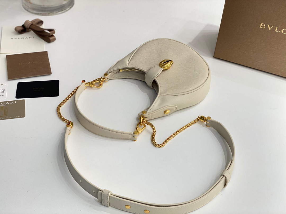 Bvlgari 291632 Small Serpenti Ellipse Crossbody Bag Ivory