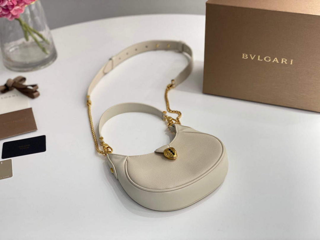 Bvlgari 291632 Small Serpenti Ellipse Crossbody Bag Ivory