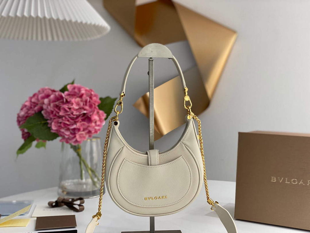 Bvlgari 291632 Small Serpenti Ellipse Crossbody Bag Ivory