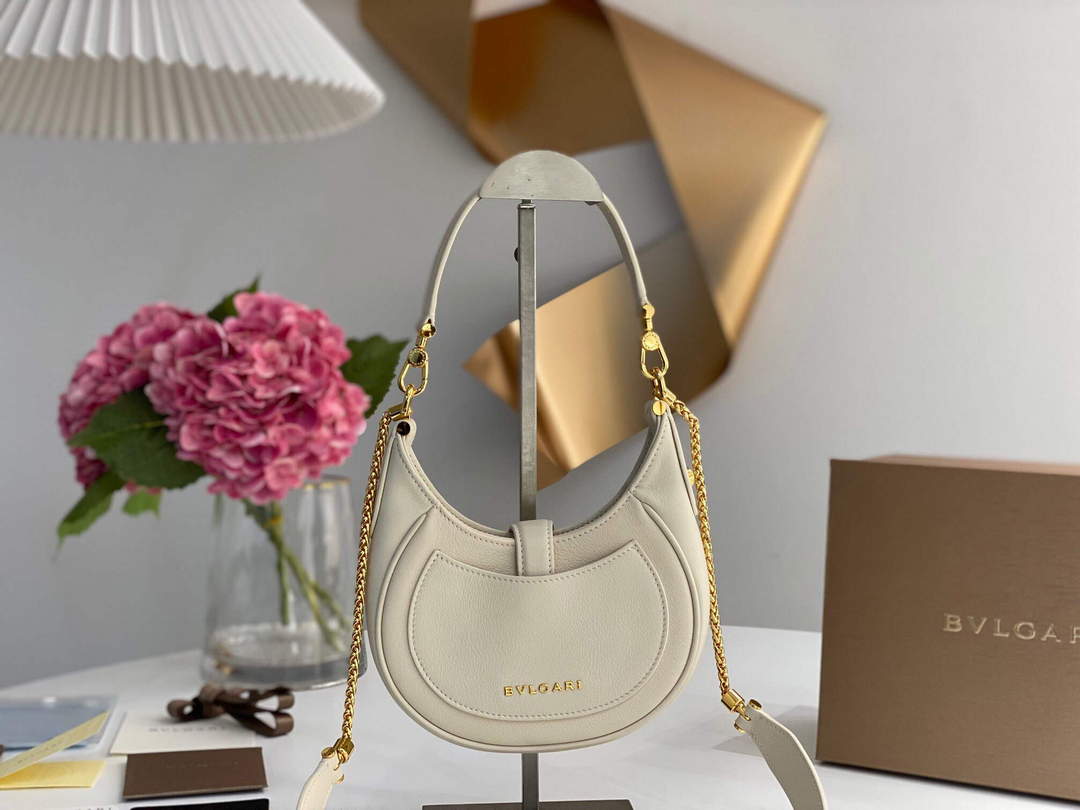 Bvlgari 291632 Small Serpenti Ellipse Crossbody Bag Ivory