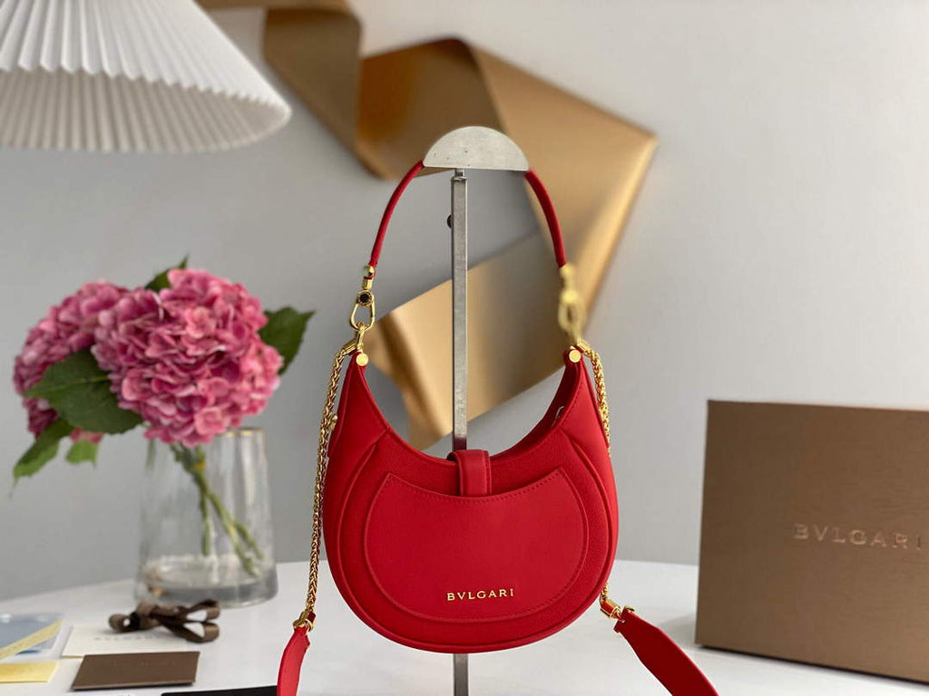Bvlgari 291632 Small Serpenti Ellipse Crossbody Bag Red