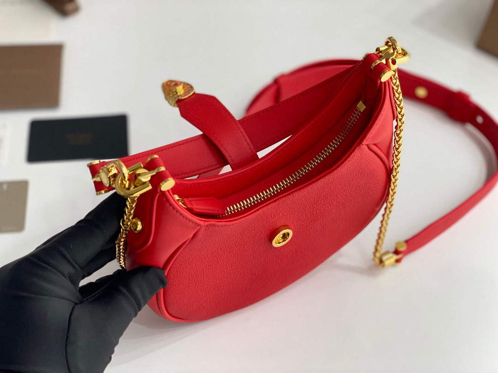 Bvlgari 291632 Small Serpenti Ellipse Crossbody Bag Red