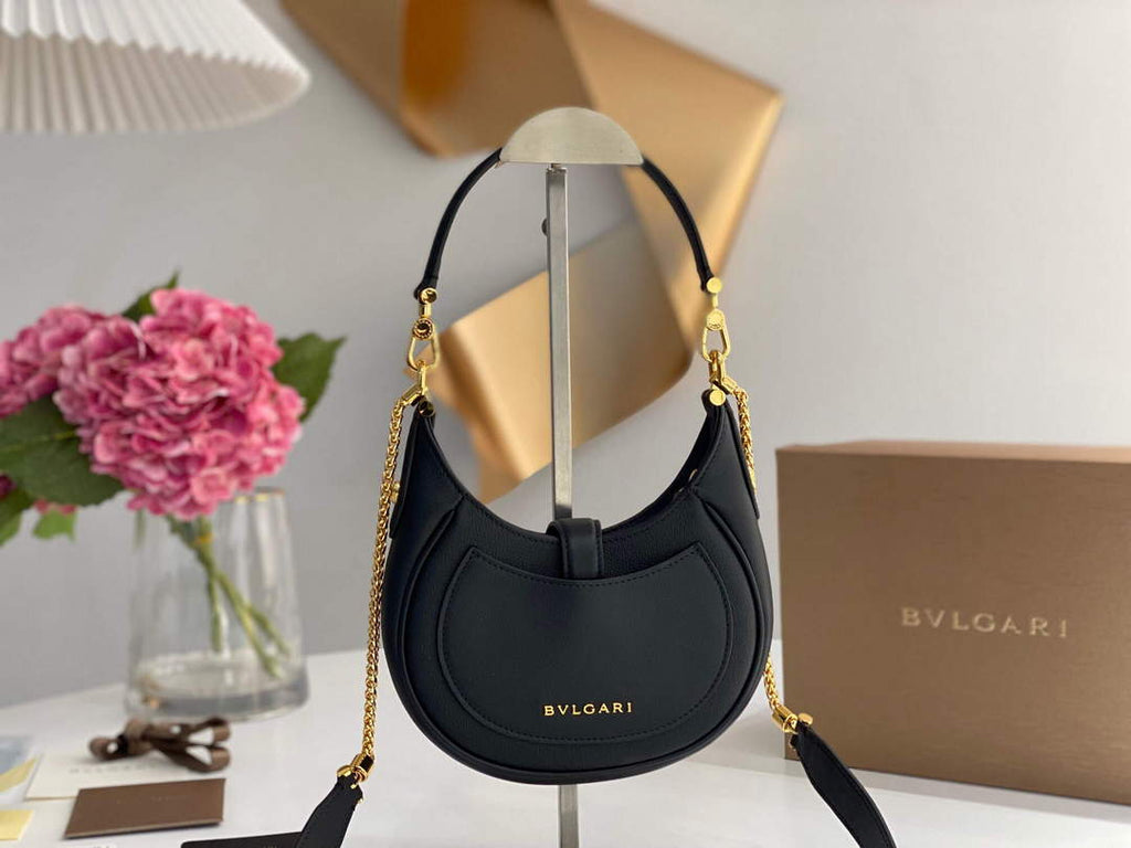 Bvlgari 291632 Small Serpenti Ellipse Crossbody Bag Black