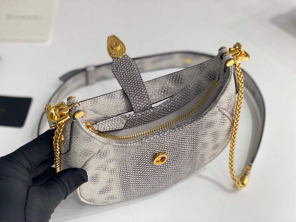 Bvlgari 291632 Small Serpenti Ellipse Crossbody Bag Gray
