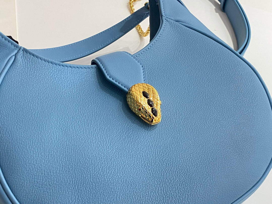 Bvlgari 291640 Serpenti Ellipse Shoulder Bag Blue - Default Title - View 2