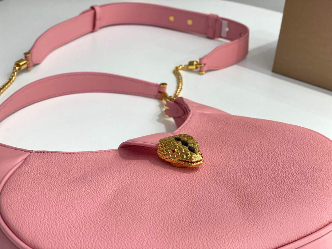 Bvlgari 291640 Serpenti Ellipse Shoulder Bag Pink