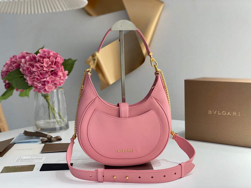 Bvlgari 291640 Serpenti Ellipse Shoulder Bag Pink