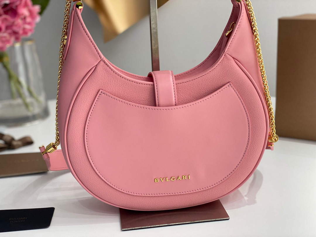 Bvlgari 291640 Serpenti Ellipse Shoulder Bag Pink