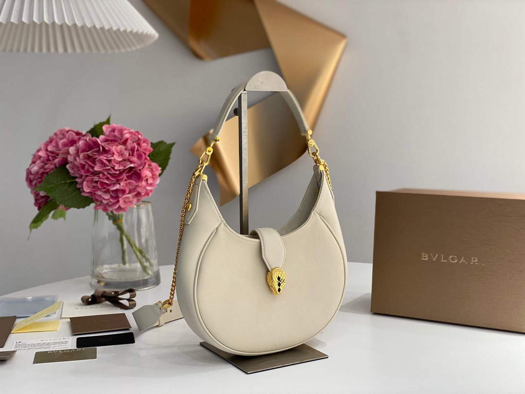 Bvlgari 291640 Serpenti Ellipse Shoulder Bag Lvory - Default Title - View 2