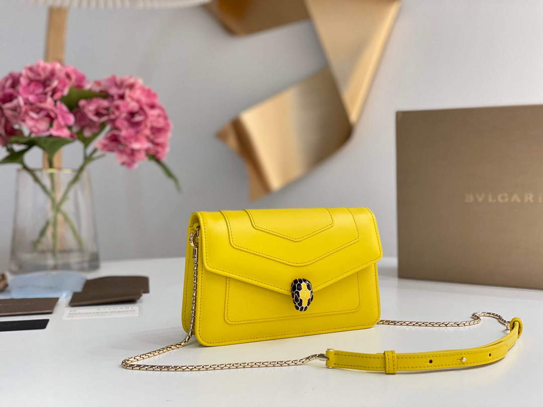 Bvlgari 291859 Serpenti Forever Chain Wallet Yellow - Default Title - View 3