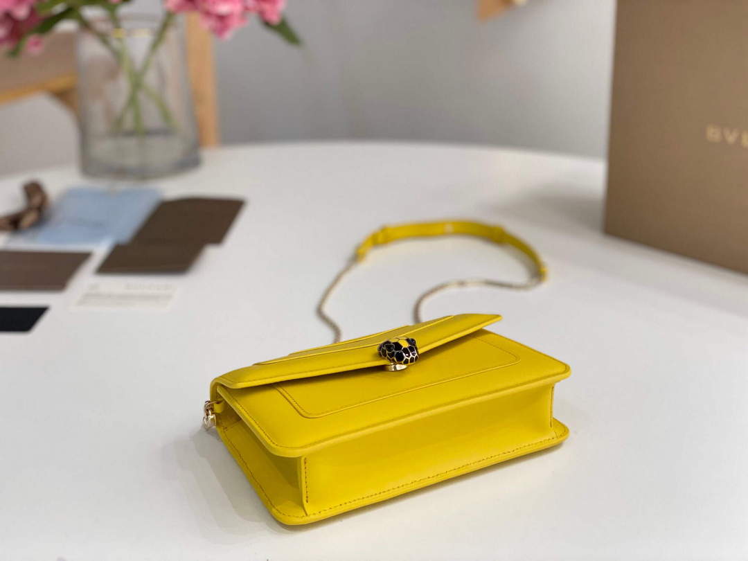 Bvlgari 291859 Serpenti Forever Chain Wallet Yellow