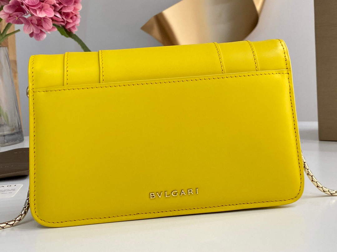 Bvlgari 291859 Serpenti Forever Chain Wallet Yellow