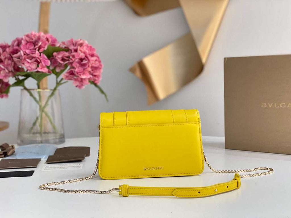 Bvlgari 291859 Serpenti Forever Chain Wallet Yellow