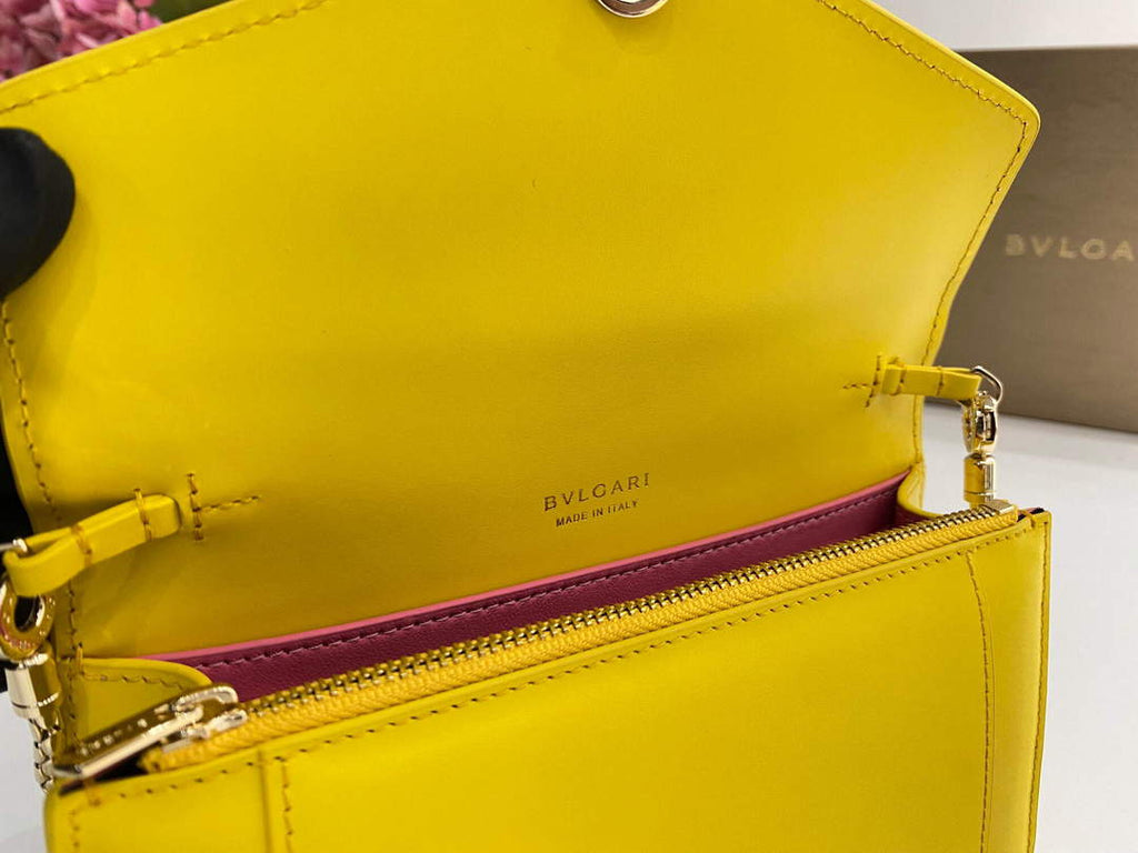 Bvlgari 291859 Serpenti Forever Chain Wallet Yellow