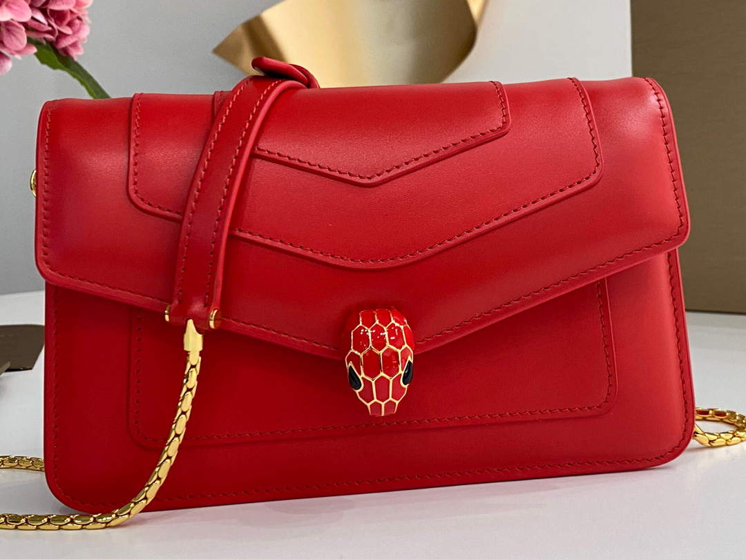 Bvlgari 291859 Serpenti Forever Chain Wallet Red - Default Title - View 1