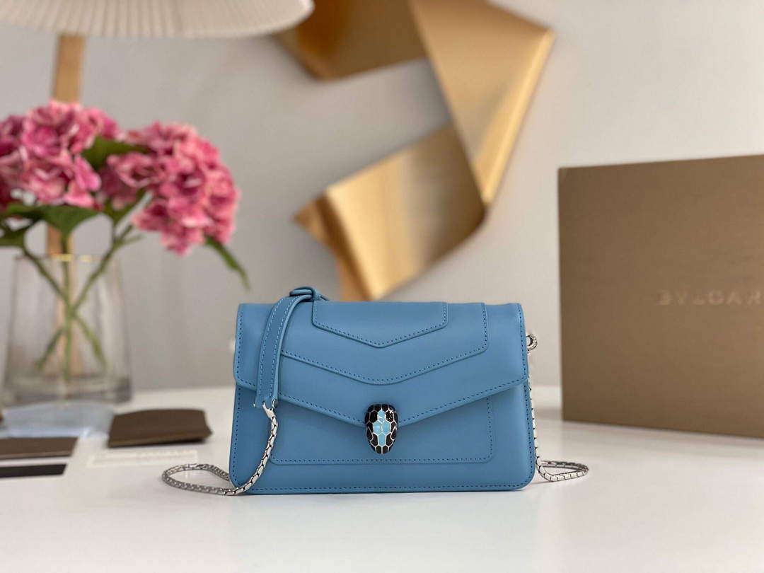 Bvlgari 291859 Serpenti Forever Chain Wallet Blue - Default Title - View 1