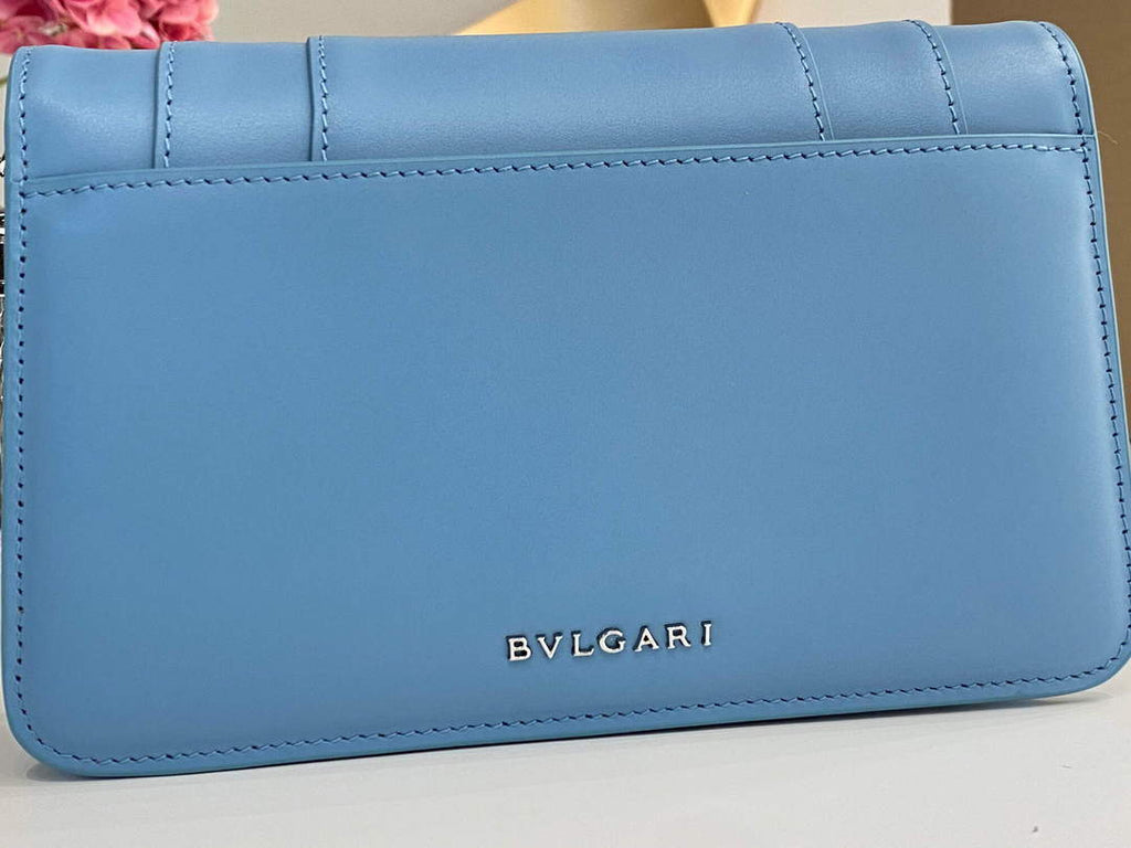 Bvlgari 291859 Serpenti Forever Chain Wallet Blue