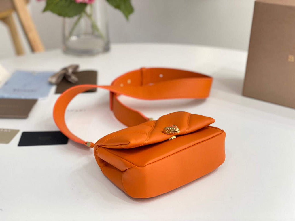 Bvlgari 291946 Serpenti Cabochon Maxi Chain Crossbody Mini Bag Orange