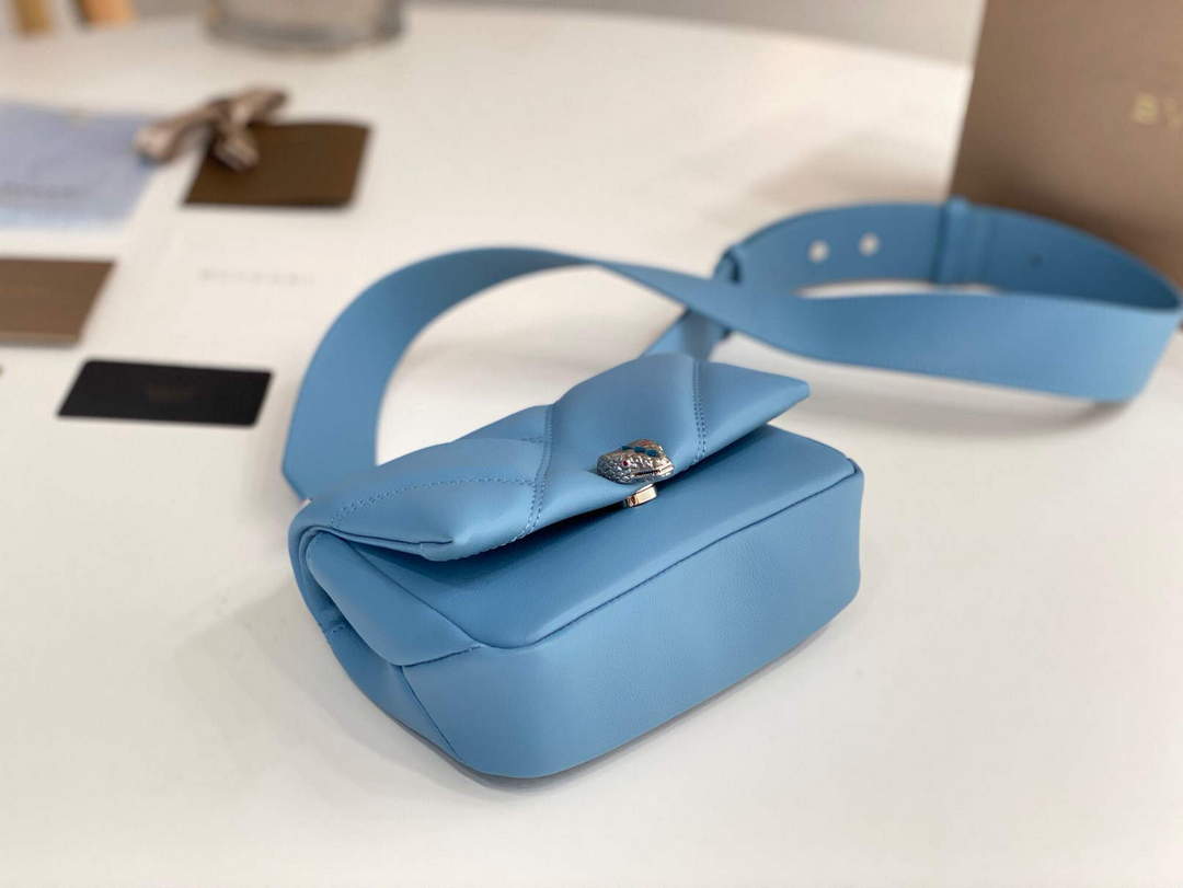 Bvlgari 291946 Serpenti Cabochon Maxi Chain Crossbody Mini Bag Blue
