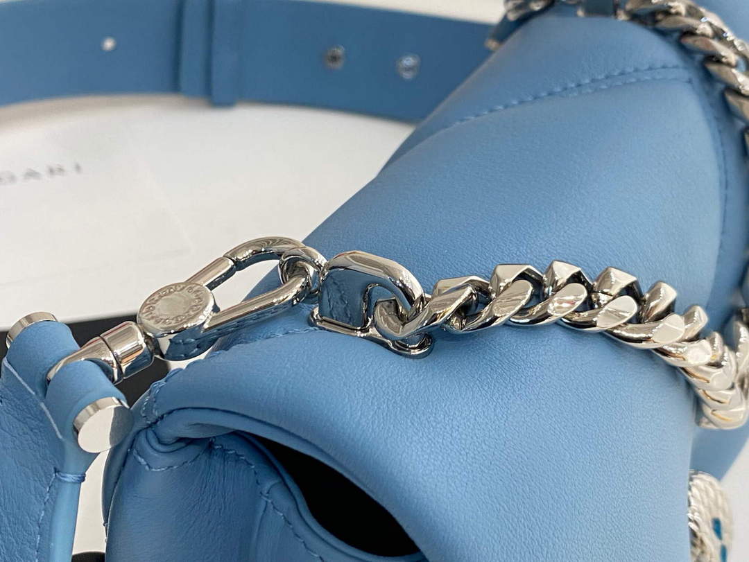 Bvlgari 291946 Serpenti Cabochon Maxi Chain Crossbody Mini Bag Blue
