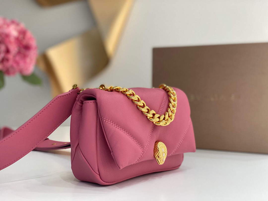 Bvlgari 291946 Serpenti Cabochon Maxi Chain Crossbody Mini Bag Pink