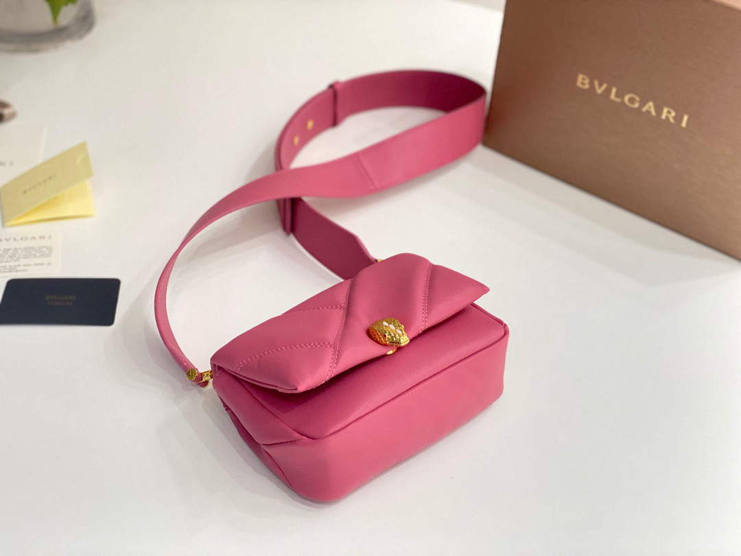 Bvlgari 291946 Serpenti Cabochon Maxi Chain Crossbody Mini Bag Pink